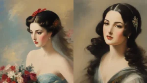 AI Generated Art: A New Frontier or Legal Nightmare? The Adelia and The Lavinia vintage style portrait art created with AI by Subhra Prakash Mohanty as AI Artz