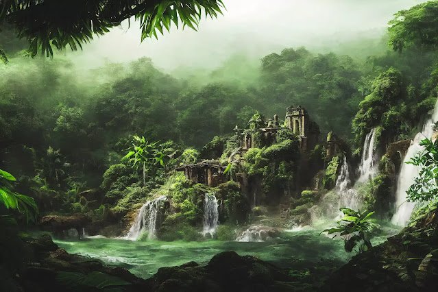 A majestic waterfall