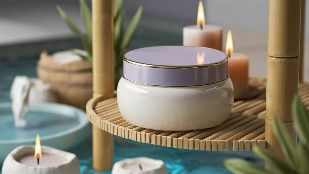 Create Empty Cosmetic Product Mockups for Your Business with AI, A round moisturizer jar mockup with a glossy finish by AI Artz