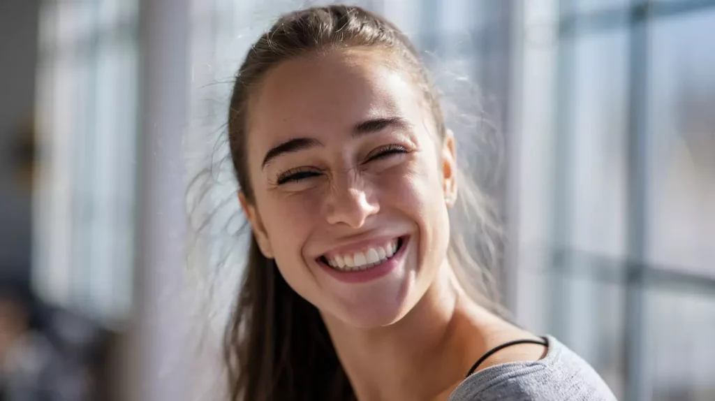 30 AI Art Prompts for Realistic Results ai art prompts for realistic results - A candid close-up portrait of a young woman with a genuine, relaxed smile by AI Artz