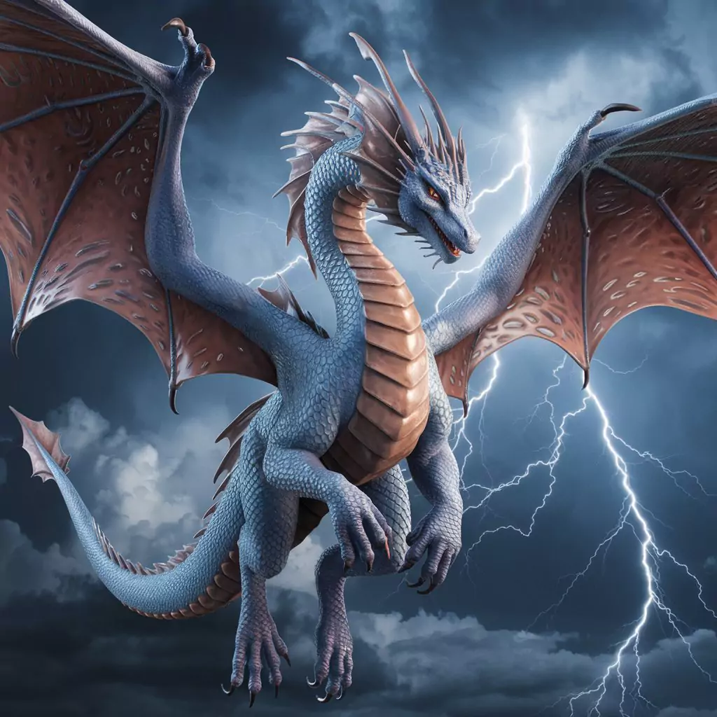 AI Art Prompts for Anime - Magnificent fantasy creature, dragon with realistically rendered scales