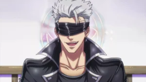 AI-generated image of Gojo Satoru from Jujutsu Kaisen as a Janitor AI character template, featuring spiky white hair, black blindfold, and anime-style outfit—perfect for roleplay chatbot tutorials, anime character guides, and Janitor AI creation articles in 2025 by AI Artz.